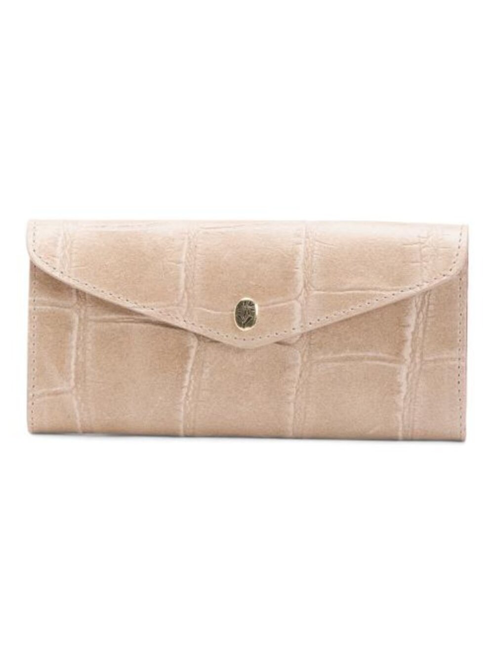 ISADORA Made In Italy Leather Crocodile Red Lining Envelope Flap Wallet